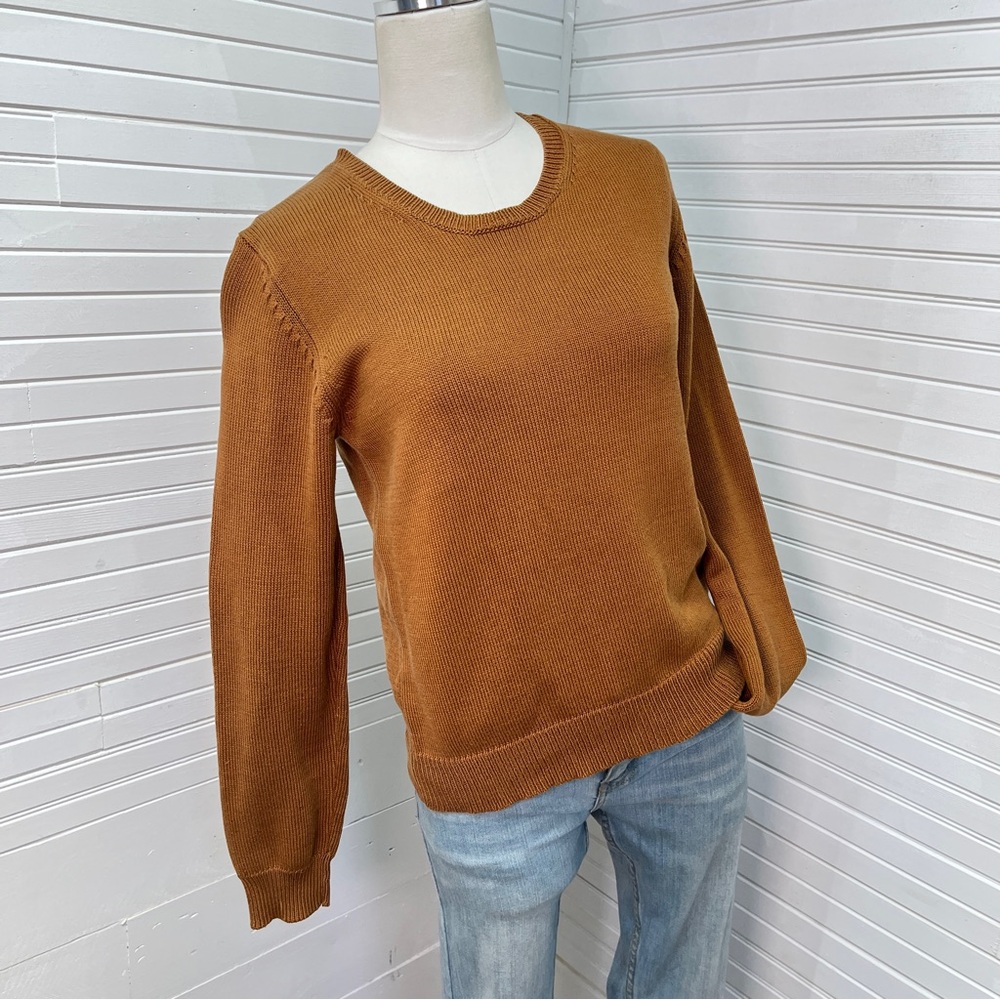 A.P.C Rust Cotton Crew Neck Sweater